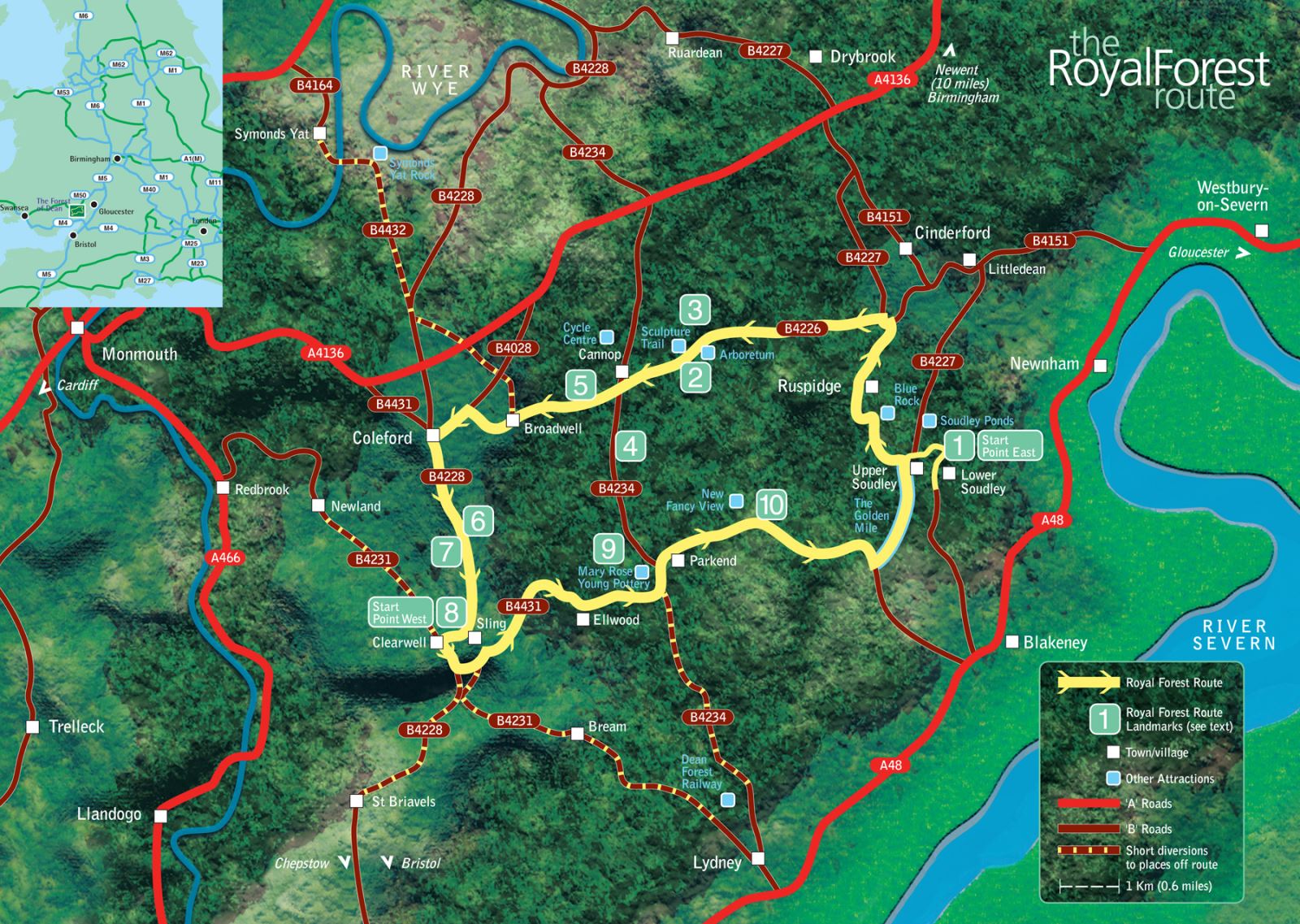 Royal Forest Route Driving Route Forest of Dean