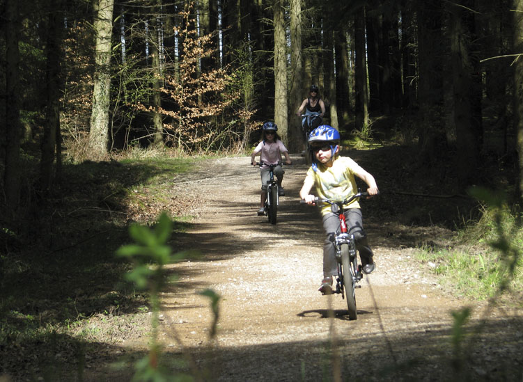 family cycling